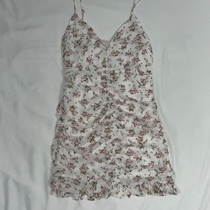 White floral mini dress women’s size L